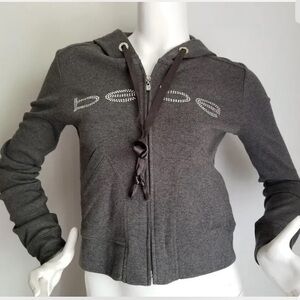 Bebe Charcoal Zip-Up Hoodie